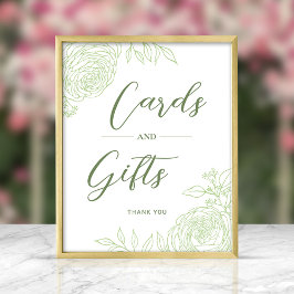 Ranunculus Line Art Gifts & Kaarten Sign Poster