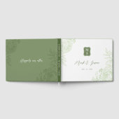 Ranunculus Line Art Monogram bruiloft gastenboek (Volledig)