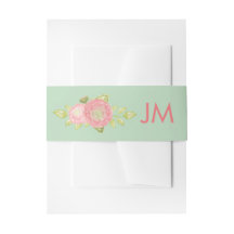 Ranunculus Monogram Floral Mint Bruiloft