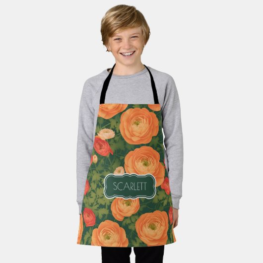 Ranunculus Mozaïek Kleurrijk Gepersonaliseerd Patr Schort (Gedragen)