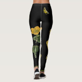 Ranunculus op zwarte Leggings (Achterkant)