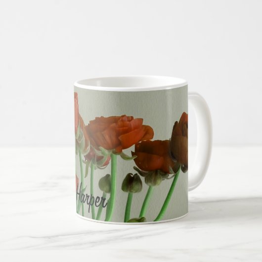 Ranunculus Originele Bloemfoto V4 voor haar Koffiemok (Voorkant rechts)