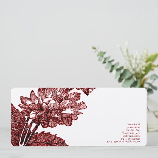  Ranunculus Roos Bourgondië bruiloft Kaart (Staand voorkant)