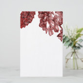 Ranunculus Roos Burgundy Modern Wedding Briefpapier (Staand voorkant)