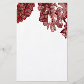 Ranunculus Roos Burgundy Modern Wedding Briefpapier (Voorkant)