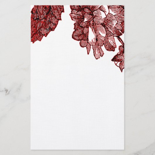 Ranunculus Roos Burgundy Modern Wedding Briefpapier (Voorkant)