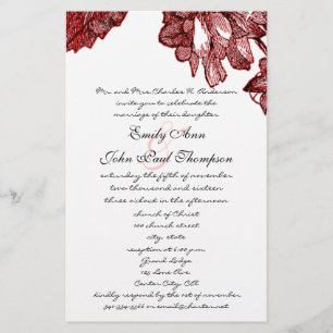 Ranunculus Roos Burgundy Modern Wedding Invite
