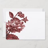 Ranunculus Roos Burgundy Modern Wedding Kaart (Voorkant)