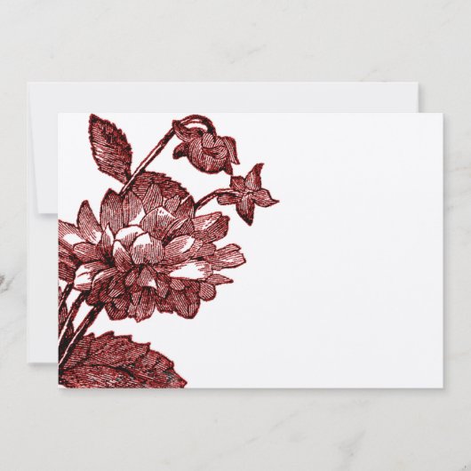 Ranunculus Roos Burgundy Modern Wedding Kaart (Voorkant)