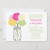 Ranunculus Roos Limoen Fuchsia Yellow Mason Jar Kaart (Voorkant)