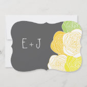 Ranunculus Roos Limoen Yellow Grey Modern Wedding Kaart (Achterkant)