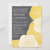 Ranunculus Roos Limoen Yellow Grey Modern Wedding Kaart (Voorkant)