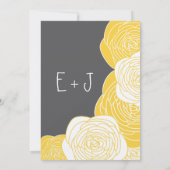 Ranunculus Roos Limoen Yellow Grey Modern Wedding Kaart (Achterkant)