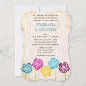 Ranunculus Roos Mint Pink Modern Wedding Invite Kaart (Voorkant)