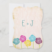 Ranunculus Roos Mint Pink Modern Wedding Invite Kaart (Achterkant)