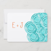 Ranunculus Roos Munt Coral Modern Wedding Invite Kaart (Achterkant)