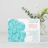 Ranunculus Roos Munt Coral Modern Wedding Invite Kaart (Staand voorkant)