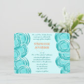 Ranunculus Roos Munt Coral Modern Wedding Invite Kaart (Staand voorkant)