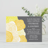 Ranunculus Roos Yellow en Gray Modern Wedding Kaart (Staand voorkant)