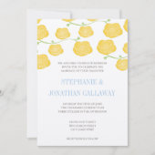 Ranunculus Roos Yellow en Gray Modern Wedding Kaart (Voorkant)