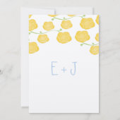 Ranunculus Roos Yellow en Gray Modern Wedding Kaart (Achterkant)