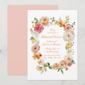 Ranunculus Summer Garden Rehearsal Dinner Invite Kaart (Voorkant / Achterkant)