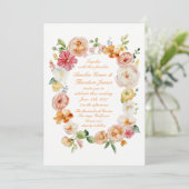 Ranunculus Summer Garden Wedding Invitation Kaart (Staand voorkant)