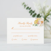 Ranunculus Summer Garden Wedding RSVP Kaart (Staand voorkant)