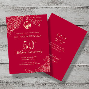 Ranunculus Traditioneel Chinees Jubileum Kaart