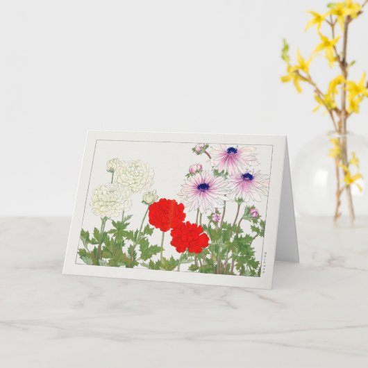 Ranunculus van Tanigami Konan Kaart (Gele Bloem)