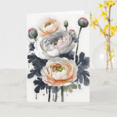 Ranunculus - Watercolor bloemen Kaart (Gele Bloem)