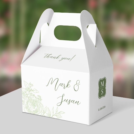 Ranunculus Wedding Bedankt Favoriete Box (Groen) Bedankdoosjes