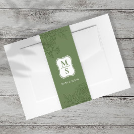 Ranunculus Wedding Invitation Belly Band Uitnodigingen Wikkel