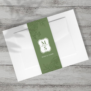 Ranunculus Wedding Invitation Belly Band Uitnodigingen Wikkel