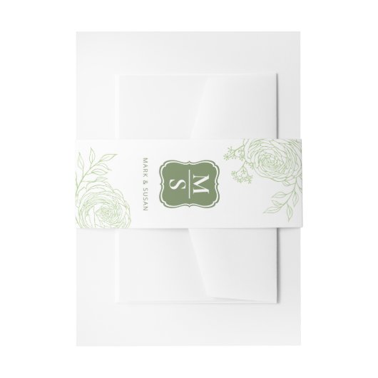 Ranunculus Wedding Invitation Belly Band Uitnodigingen Wikkel (Voorkant Voorbeeld)
