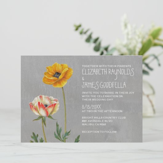 Ranunculus Wedding Invitations Kaart (Staand voorkant)