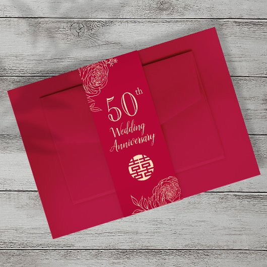 Ranunculus Wedding Jubileum Belly Band Portret Uitnodigingen Wikkel