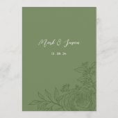 Ranunculus Wedding Zitting Grafiek Kaart (Achterkant)