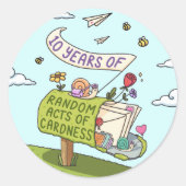 RAOC 10e Jubileum Envelope Seals Ronde Sticker (Voorkant)