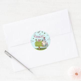 RAOC 10e Jubileum Envelope Seals Ronde Sticker