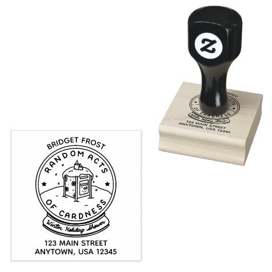 RAOC Winter Vakantie Douche Stamp Rubberstempel (Gestempeld)