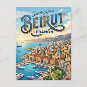 Raouché Rocks (Duivenrotsen) Libanon Briefkaart