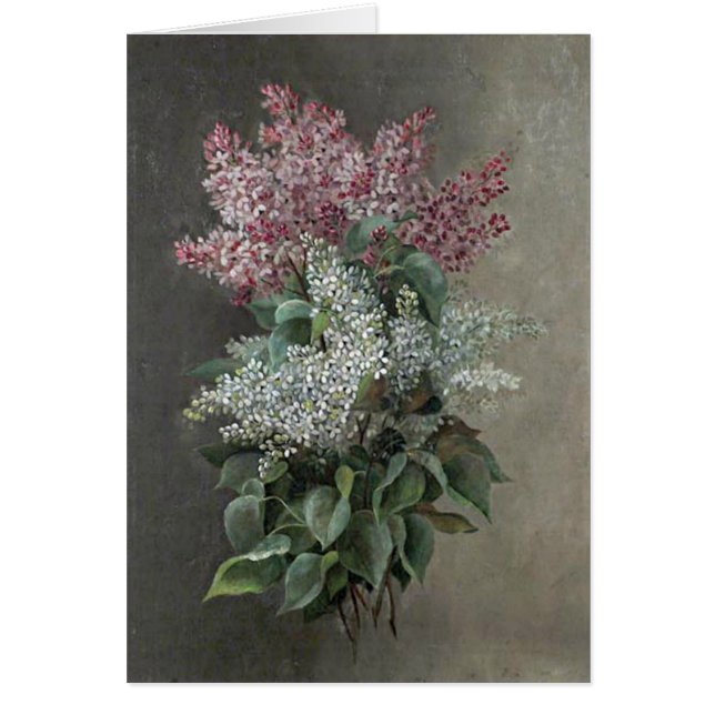 Raoul de Longpré Paarse en witte Lila bloemen (Voorkant)