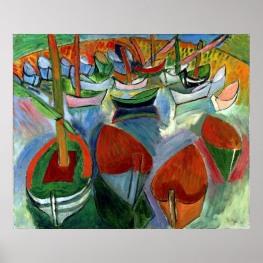 Raoul-Dufy-Boats at Martigues 1907 Poster (Voorkant)