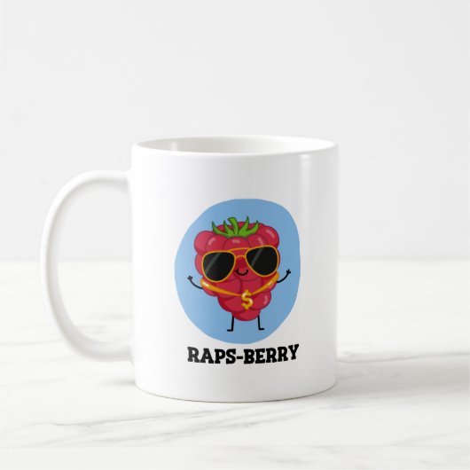 Rap-bes Funny Rapper Raspberry Pun Koffiemok (Links)