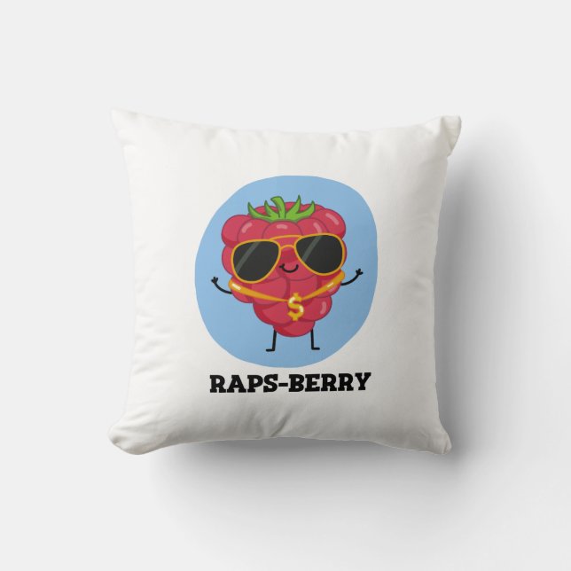 Rap-bes Funny Rapper Raspberry Pun Kussen (Voorkant)