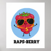 Rap-bes Funny Rapper Raspberry Pun Poster (Voorkant)