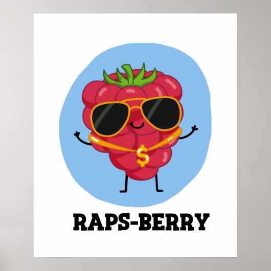 Rap-bes Funny Rapper Raspberry Pun Poster (Voorkant)
