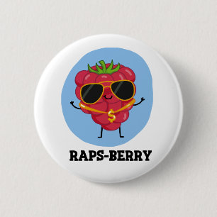 Rap-bes Funny Rapper Raspberry Pun Ronde Button 5,7 Cm