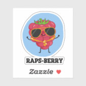 Rap-bes Funny Rapper Raspberry Pun Sticker (Vel)